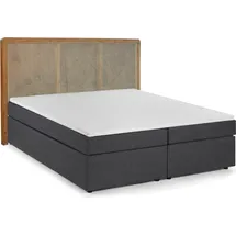 Dynamic24 Boxspringbett 180x200 Rattan Schlafzimmer Bett Doppelbett Ehebett Topper