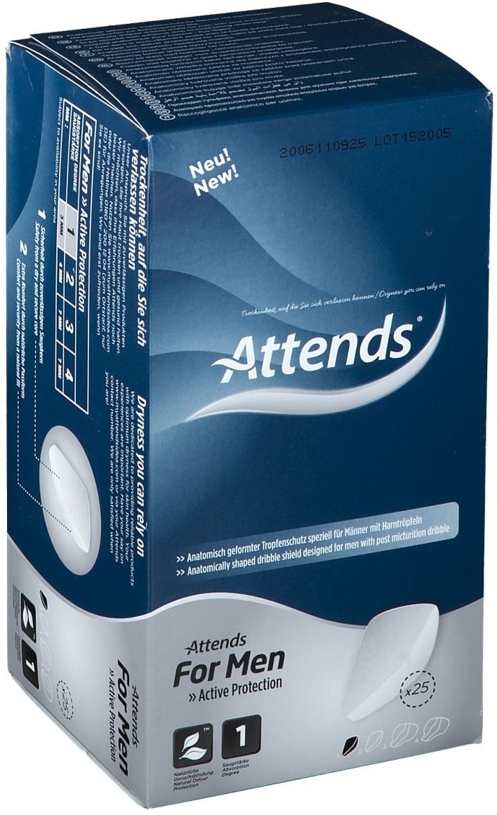 Attends® For Men 1 25 pc(s) serviettes hygiénique(s)