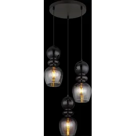 GLOBO Rund 3-flg. E27 schwarz matt