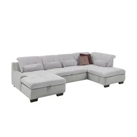 Lounge Collection Wohnlandschaft Chenille 3-Sitzer Grau