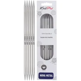 KnitPro Nova Metall Strumpfnadeln 15cm und 20cm, 5, 50mm / 20cm (10112)