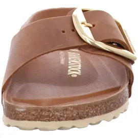 Birkenstock Madrid Big Buckle Nubukleder geölt schmal cognac 39