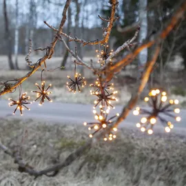 StarTrading LED Lichterkette Feuerwerk 10 Büschel 200 bernstein LED L:4m f.Außen