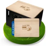 Personalisierter Sitzauflage aus Holz - Schneidebrett holz - Outdoor Sitz mit Motiv für Festival, Vatertag, Camping & Balkon - 2in1 mobiler Hocker & Tisch - Geschenke für Männer
