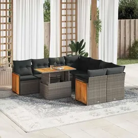 vidaXL Garten-Lounge-Set 9-tlg. grau