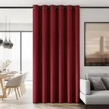 Deconovo Vorhang Verdunkelungsvorhang Ösen Gardinen Wohnzimmer Vorhang Blickdicht Schlafzimmer Thermovorhang Kälteschutz Thermo Raumtrenner Haustür, 290x200 cm(HöhexBreite), Rot, 1 Stück