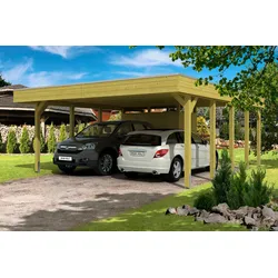 Doppelcarport SKANHOLZ "Friesland", grün, H: 207cm, Carports, mit Abstellraum