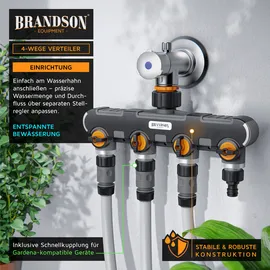 Brandson 4-Wege Wasserverteiler 3/4 Zoll orange/schwarz