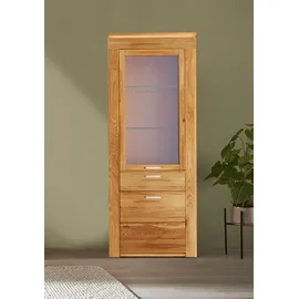 vogl möbelfabrik Vitrine VOGL MÖBELFABRIK, braun (wildeiche teilmassiv), B:82cm H:207cm T:40cm, Schränke, Vitrine, in 2 versch. Breiten, mit viel Stauraum, teilmassiv