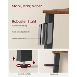 VASAGLE Eckregal 45,5 x 30 x 159 cm Braun-Schwarz