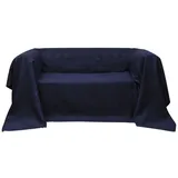 vidaXL Micro-Suede Bettüberwurf 140 x 210 cm Marineblau