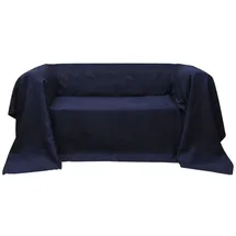 vidaXL Micro-Suede Bettüberwurf 140 x 210 cm Marineblau