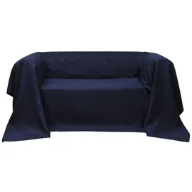 vidaXL Micro-Suede Bettüberwurf 140 x 210 cm Marineblau
