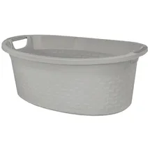 branq home essential BranQ Cotton Wäschewanne Wäschekorb 40L Waschbehälter Für Badezimmer (Hellgrau)