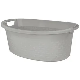 branq home essential BranQ Cotton Wäschewanne Wäschekorb 40L Waschbehälter Für Badezimmer (Hellgrau)