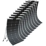 Flexibles Solarpanel 200W 24V/12V Monokristallin biegsam 100 Watt 12Volt Semi-flexibles Mono-Solarpanel-Ladegerät Off-Grid für Wohnmobile Boot Kabine Van Auto Unebene Oberflächen