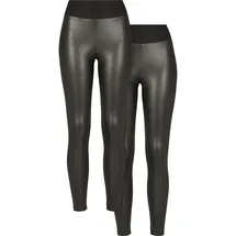 URBAN CLASSICS Faux Leather High Waist Leggings 2 Einheiten Black 4XL