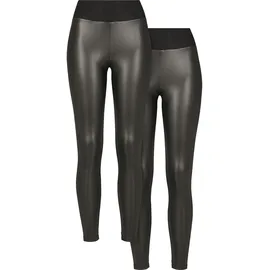 URBAN CLASSICS Faux Leather High Waist Leggings 2 Einheiten Black 4XL