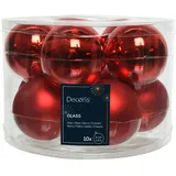 Kaemingk 10 Weihnachtskugeln Glas Christbaumkugeln Weihnachtsbaumkugeln rot