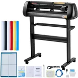 Vevor Vinyl Schneidemaschine Schneideplotter 720 mm SignMaster Bodenständer, Plottermaschine Schnittgeschwindigkeit 10–800 mm / s, Schnittkraft 10-500 g, Schrittmotor, fünf Vinylrollen, 16 MB, 13,5 kg, Schwarz, 95 x 52 106 cm