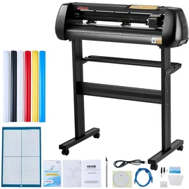 Vevor Vinyl Schneideplotter 720 mm SignMaster Bodenständer, Schnittkraft 10-500 g, Schrittmotor, fünf Vinylrollen, 16 MB, 13,5 kg, Schwarz, 95 x 52 106 cm
