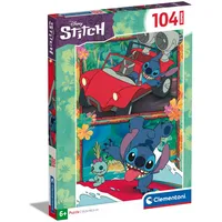Sparkys Edition Disney Stitch Puzzle mit 104 Super-Teilen für Kinder ab 6 Jahren, buntes Kinderpuzzle mit besonderer Leuchtkraft, 27571 von Clementoni