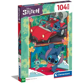 Sparkys Edition Disney Stitch Puzzle mit 104 Super-Teilen für Kinder ab 6 Jahren, buntes Kinderpuzzle mit besonderer Leuchtkraft, 27571 von Clementoni