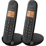 Logicom Iloa 250 Schnurloses Festnetztelefon ohne Anrufbeantworter – Duo – analoge und DECT-Telefone – Schwarz