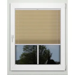 Plissee INDEKO "simple", braun (lattemacciato, weiß), B:106cm H:220cm, Obermaterial: 94% Polyester, 6% sonstige Fasern, Plissees, nach Maß