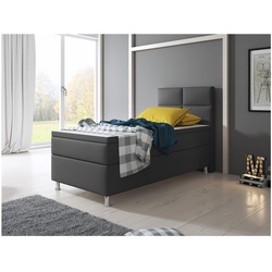 Inter Handels Boxspringbett Miami 90x200 cm anthrazit, ohne Bettkasten
