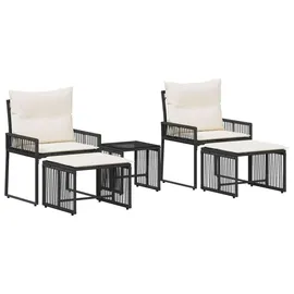 vidaXL Gartenlounge Set 11-tlg. Schwarz