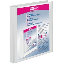 Veloflex 10 VELOFLEX VELODUR® Präsentationsringbücher 2-Ringe weiß 2,0 cm DIN A4