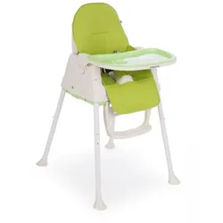Kikkaboo Hochstuhl Creamy 2in1, Tablet abnehmbar, Höhe verstellbar, 3-Punkt-Gurt grün