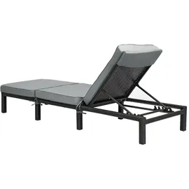 Svita PEACH Sonnenliege 196 x 66 x 22 cm Schwarz