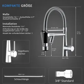 Timaco LED Wasserhahn Küche Chrom