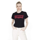 Levis Levi's Damen T-Shirt, The Perfect Tee, Schwarz (Large Batwing Black 201), Gr. L