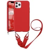 Yoedge Handykette Kompatibel mit iPhone SE 2020/8/7 Hülle mit Kordel Umhängenhülle Smartphone Necklace Hülle mit Band 4,7", Rot Silikon Handy Schutzhülle TPU Bumper Cover mit Kette abnehmbar