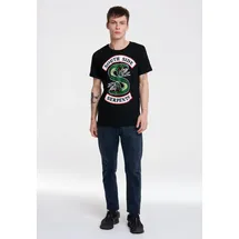 LOGOSHIRT T-Shirt LOGOSHIRT "Riverdale - South Side Serpents", Herren, Gr. XS, schwarz, 100% Baumwolle, bedruckt, normal, Rundhals, Shirts T-Shirt, mit South Side Serpents-Motiv