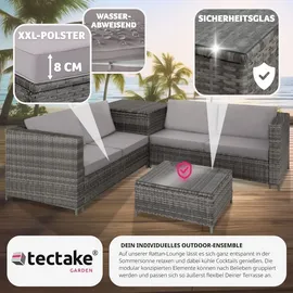 Tectake Siena Rattan Lounge grau/hellgrau