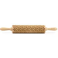 Folkroll Teigroller FOLKROLL "3D-Motiv-Teigrolle", braun, L:43cm, Buchenholz, Teigroller, Stechpalme
