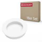 Gedotec Muschelgriff aus Metall | 10 Stück | Griffe für Küchenschränke inkl. Befestigungsmaterial | VALERIA | Möbelgriffe Weiß matt mit Ø 40,5 mm | Türgriffe für Schränke