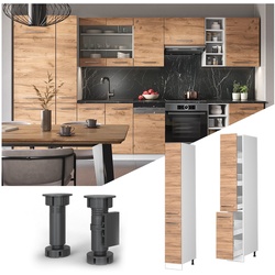 Vicco Apothekerhochschrank Küchenschrank Küchenmöbel Fame-Line Weiß Eiche modern 30 cm Küche Einbauküche Einschübe Aufbewahrung Küchenzeile