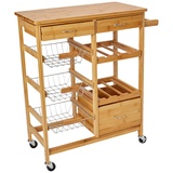 Zeller Küchenrollwagen mit Bambootop 66 x 84, Bamboo