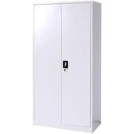 Mendler Aktenschrank HWC-L60, Stahlschrank Mehrzweckschrank, Schließfach Kleiderstange abschließbar, Metall 185x90x45cm, grau