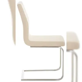 CLP 2er Set Belfort Stoff, moderne Freischwinger mit Polsterung und hoher Rückenlehne, stabiles Edelstahlgestell