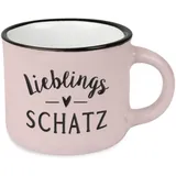 Grafik-Werkstatt Espressotasse vintage| Mini Keramik Becher zum verschenken | 95 ml | Lieblingsschatz, Rosa