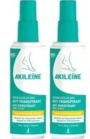 Akileïne Spray deo assechant très forte transpiration Pour Les Pieds 2x100 ml