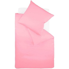 fleuresse Bettwäsche »Colours«, in weicher Interlock Jersey Qualität aus 100% Baumwolle, Bett- und Kopfkissenbezug mit Reißverschluss, STANDARD 100 by OEKO-TEX® zertifiziert, pink