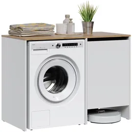 Vicco Waschmaschinenumbauschrank Viktor 119,6 x 88,2 cm Weiß/Artisan-Eiche