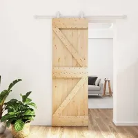 vidaXL Schiebetür mit Beschlag 70x210 cm Massivholz Kiefer